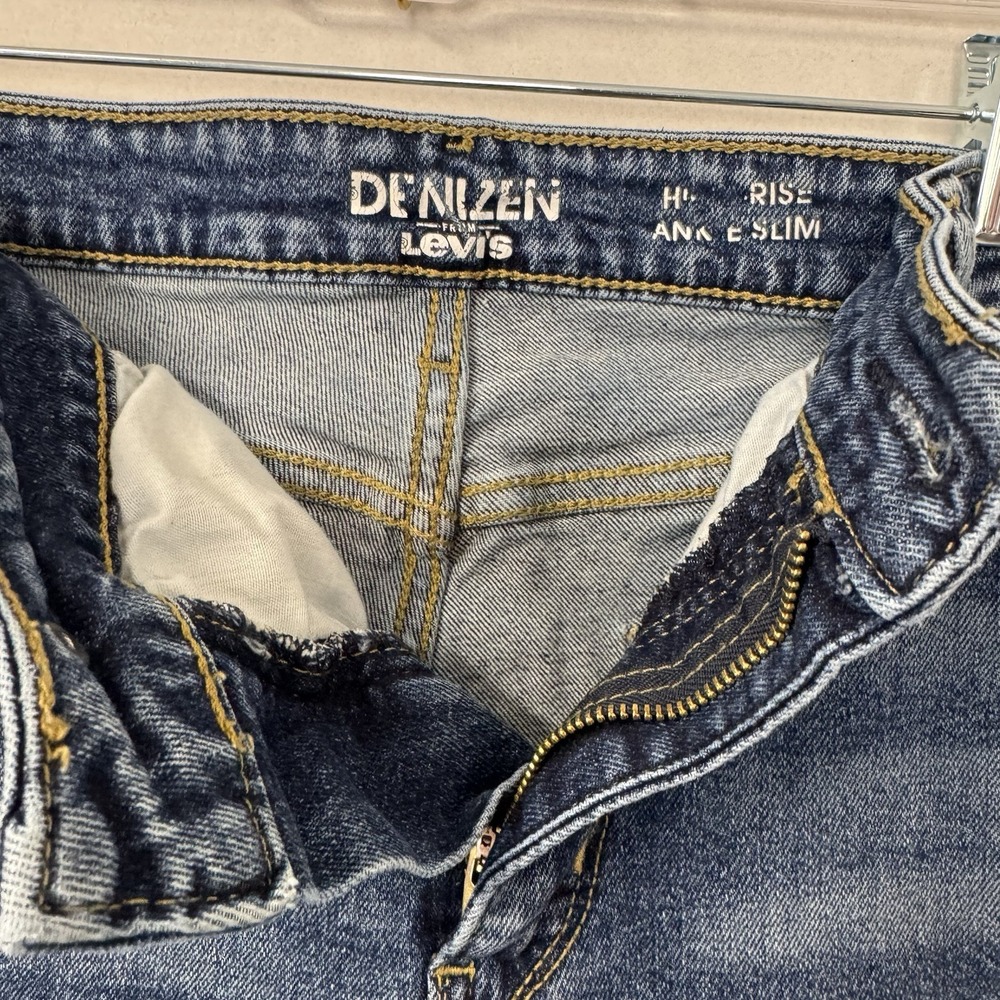 Levi Denizen Highrise Slim Ankle Distressed 14 Waist 32 Length 24 11"rise - Picture 2 of 7